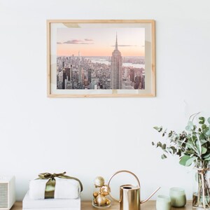 New York Sky line Digital Art Print, Empire State Building view at Sunset, Wall Decor, Home Office art image 3
