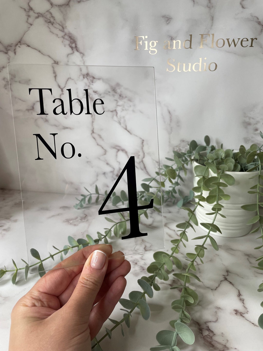 Clear Acrylic Wedding Table Sign Personalised Table Number With Acrylic ...