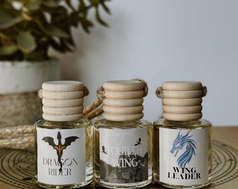 FW Bookish Inspired Hanging Glass Car Air Freshener Diffuser