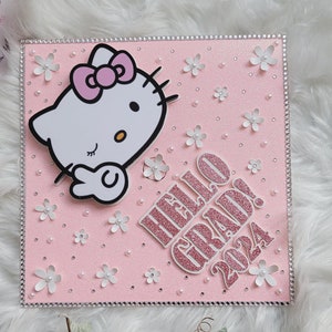 Hello Graduation cap, Graduation Cap,  Class of 2025, Custom grad cap topper,  Personalized Cap, Senior Graduate Cap,  High school grad hat