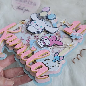 My Melodi Cake Topper, 3D Topper, kitty Birthday decorations, 3D Cake Topper, Cinamon Shaker cake topper, personalized cake, Melodi topper