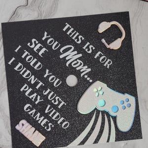 Gaming Grad Cap Gamer Graduation Cap Topper Customizable Gaming Controller Decor Class ...