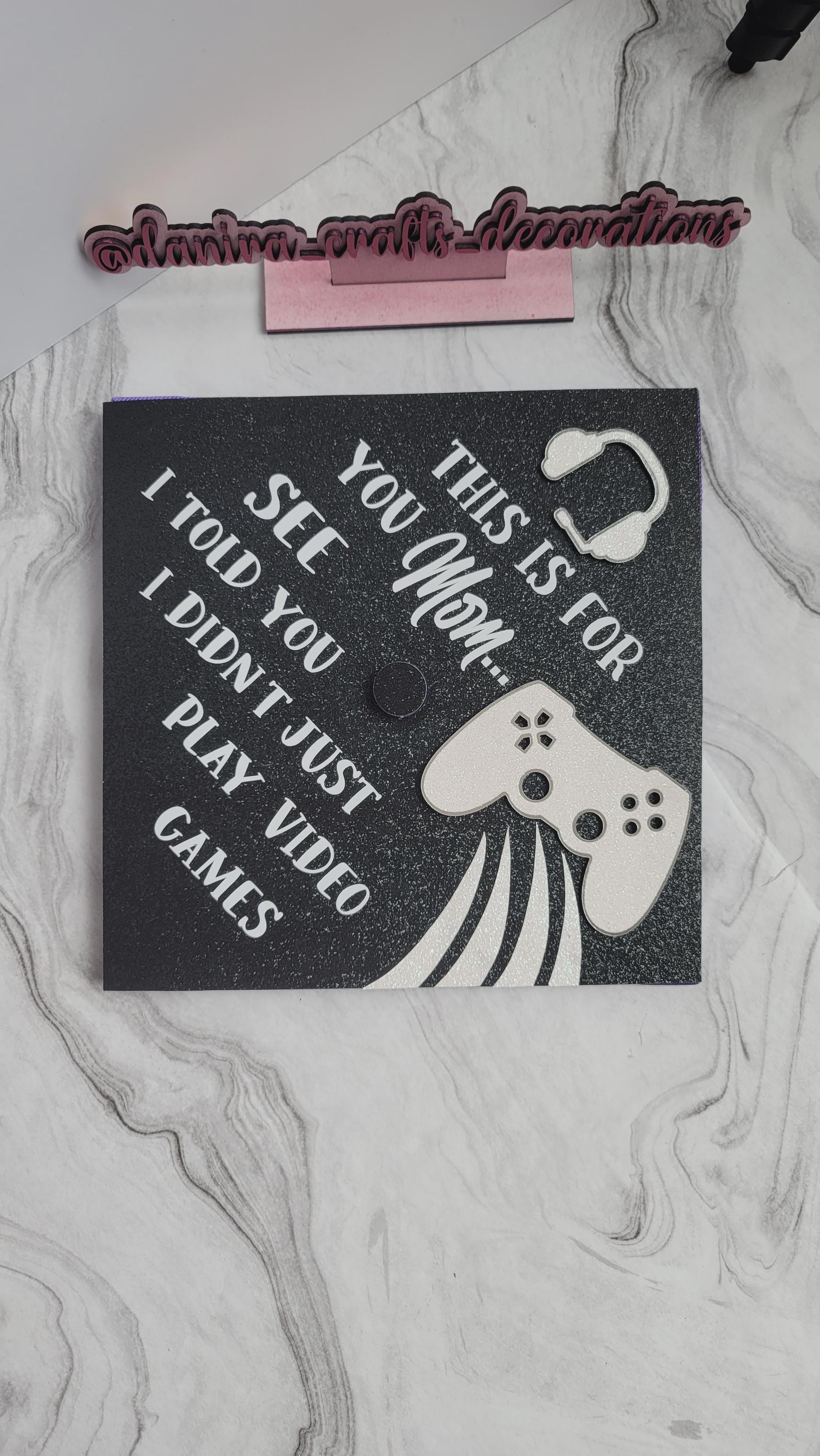 Gamer Graduation Cap Topper Customizable Gaming Controller Decor Class ...