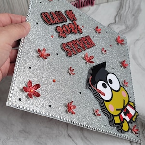 Custom Graduation Cap Frog, Grad Cap Frog, Class of 2025, High School ...