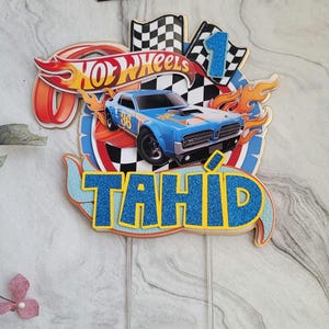 Custom Car Cake topper, Wheels Birthday cake toppet, Car Wheels birthday party,  Cars party cake decor, Personalized cake topper