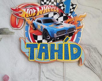 Adorno para tarta de coche personalizado con ruedas, decoración para fiesta de cumpleaños, celebración de tarta de coche