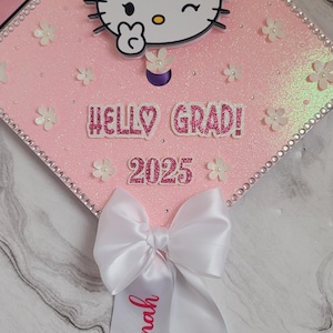 Hello Graduation cap, Graduation Cap,  Class of 2025, Custom grad cap topper,  Personalized Cap, Kinder Graduate Cap,  Pre-K school grad hat