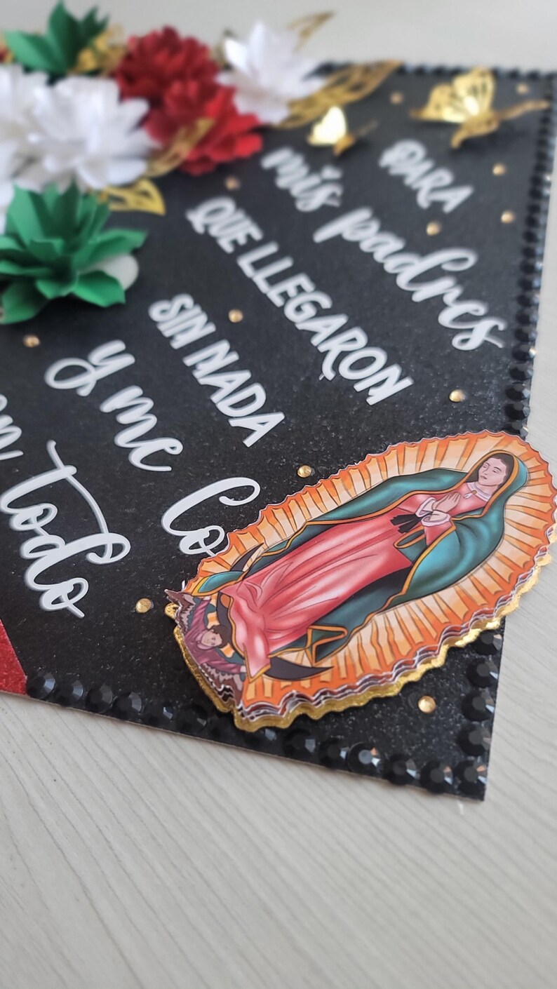 Custom Mexican Flag Graduation Cap Topper, Customize Grad Topper Decor