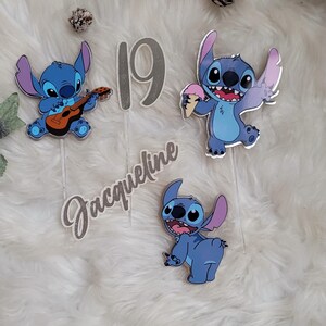 Custom Stich Cake Topper, personalized cake topper Sich with name and age, Stich birthday cake decorations, Birthday cake decorations