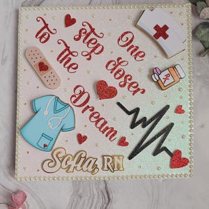 Nurse Grad Cap Topper, Customizable Healthcare, Graduation Cap, Nurse Class of 2025, Personalized Doctor Graduation Cap Topper, Grad Cap