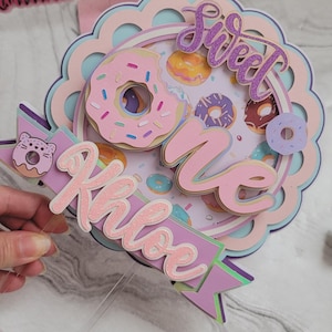 Custom Dounts Cake Topper, Sweet Dounts Cake, One Dounts 3D cake topper, dounts party