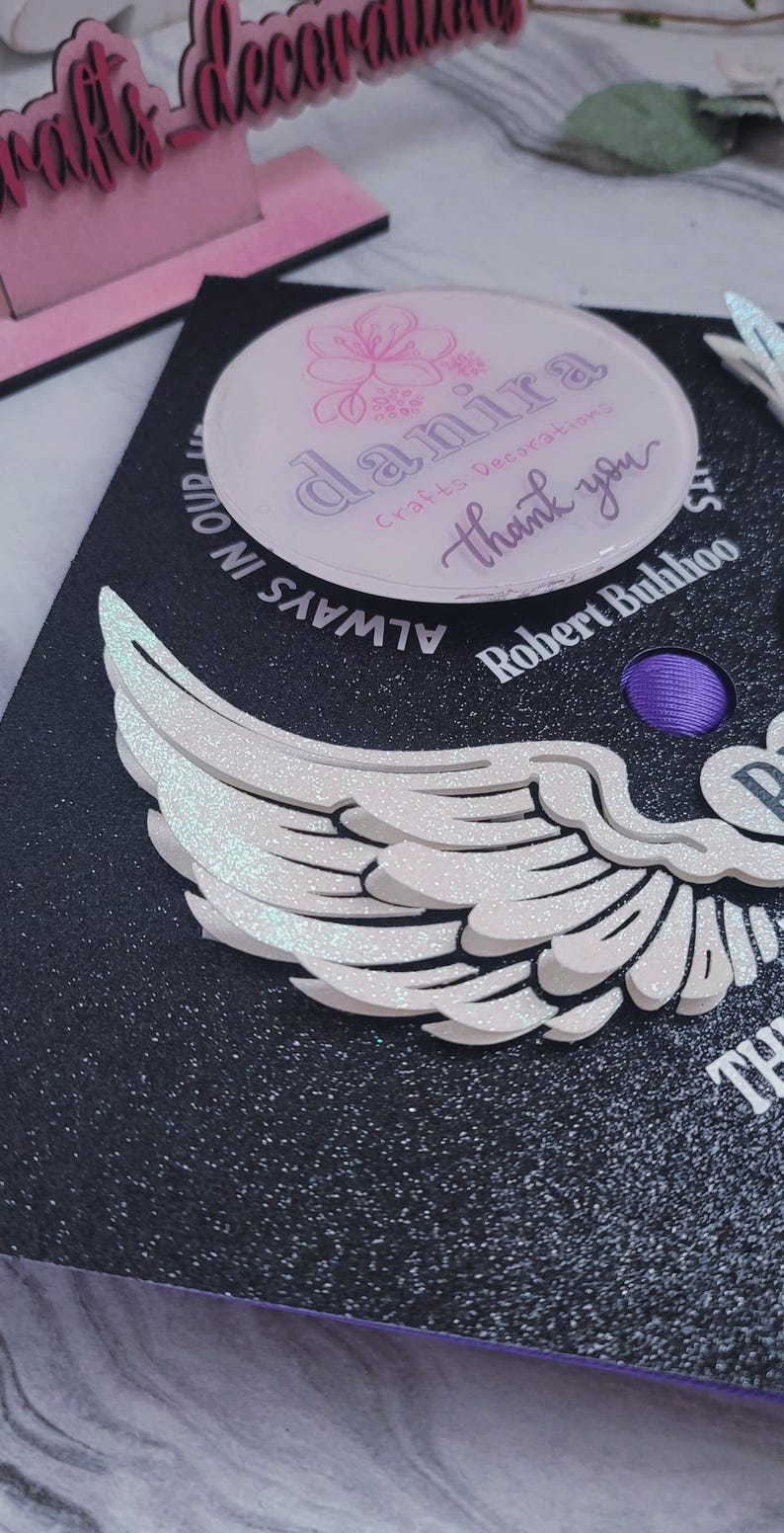Memorial Graduation Topper Wings Memorial Graduation Cap Topper, Custom Picture Memorial Grad Cap ...