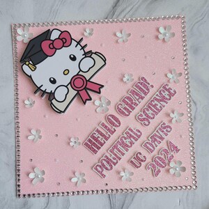 Hello Graduation cap, Graduation Cap,  Class of 2025, Custom grad cap topper,  Personalized Cap, Senior Graduate Cap,  High school grad hat