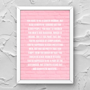 Barbie Movie Quote Digital Print, Gloria&#39;s Monolog,  *set of three prints*