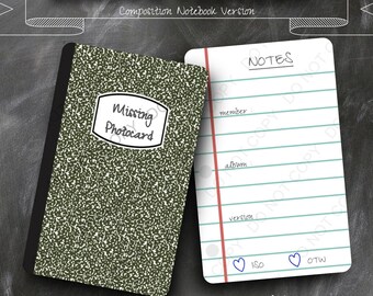 Cuaderno de composición FOREST GREEN, versión para rellenar con tarjetas fotográficas Kpop, tarjeta fotográfica faltante, ISO, en camino