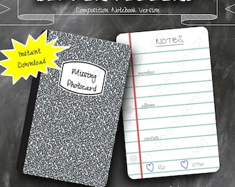 Cuaderno de composición gris para tarjetas fotográficas de K-pop (descarga digital)
