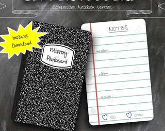 Cuaderno de composición negro para tarjetas fotográficas de K-pop (descarga digital)