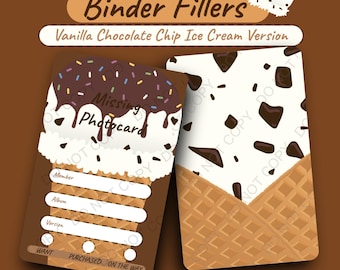 Relleno para carpeta fotográfica K-pop de helado de vainilla con chispas de chocolate (descarga digital)