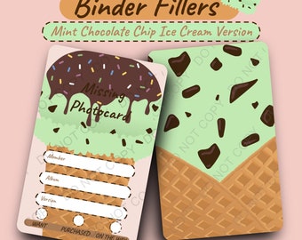 Relleno para carpeta fotográfica K-pop de helado de menta con chispas de chocolate (descarga digital)