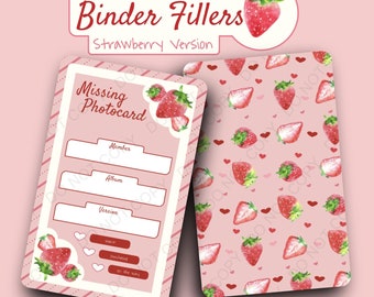 Versión FRESA para rellenar carpetas / Tarjeta fotográfica Kpop / Tarjeta fotográfica faltante / Descarga digital, impresión instantánea en casa