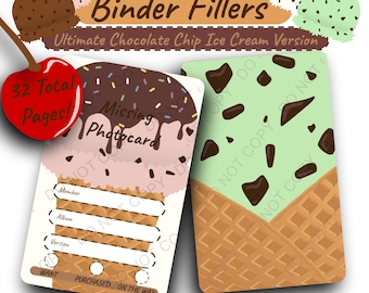 Versión de relleno de carpeta con helado ULTIMATE CHOCOLATE CHIP / Tarjeta fotográfica Kpop / Tarjeta fotográfica faltante / Descarga digital, impresión instantánea en casa