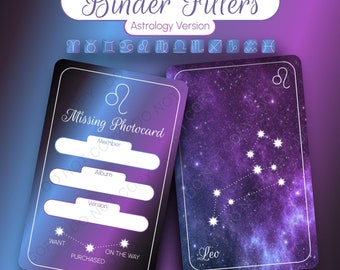 Carpeta de tarjetas fotográficas de K-pop con el zodiaco astrológico definitivo (descarga digital)