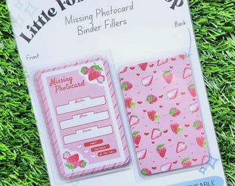 Relleno de carpeta versión rosa FRESA / Tarjeta fotográfica faltante del Kpop