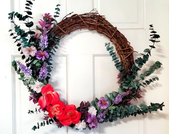 Eucalyptus and Rose Wreath