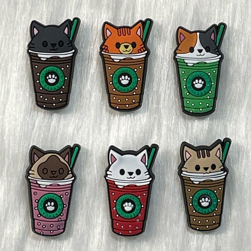 Catpuccino Croc Charmscat Lovers Croc Charms Etsy