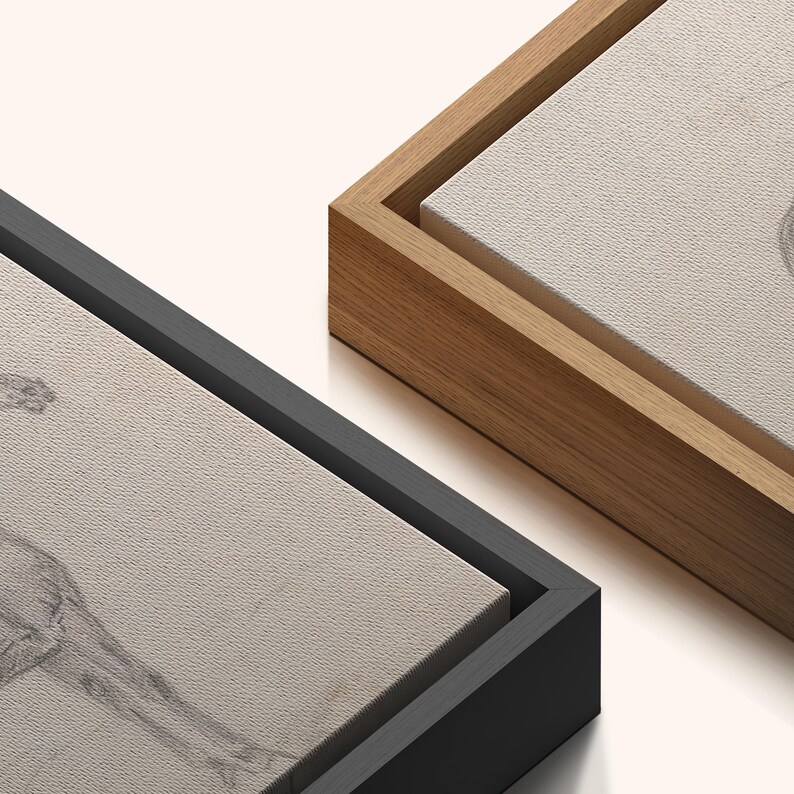 Framed Canvas Wall Art Abstract Sketch Horses Art Print Poster Animal