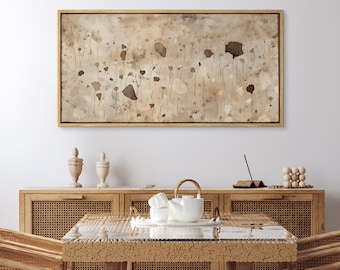 Framed Canvas Large Wall Art Print Abstract Oil Painting Print Minimalist Modern Horizontal Neutral Wall Art Digital Prints
