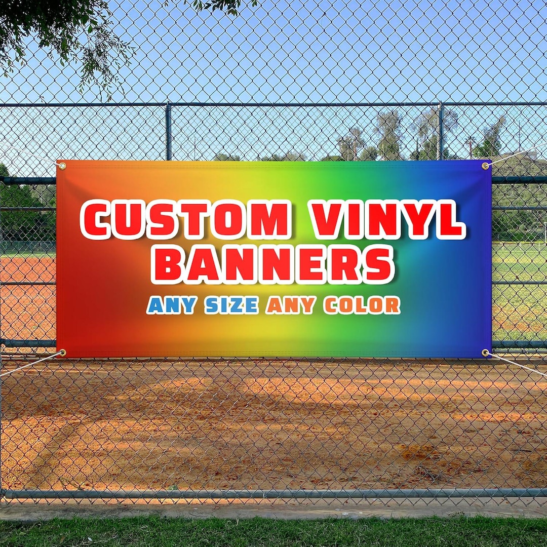 Custom Message Banners Custom Vinyl Banner - Personalized Sign With Image Upload - Durable ...