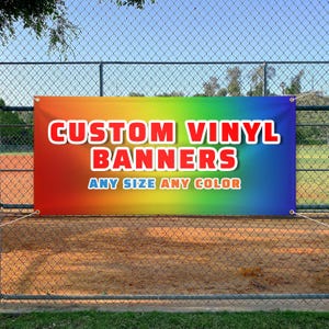 Custom Vinyl Banner - Personalized Sign with Image Upload - Durable, Weather-Resistant, Full-Color Printing - Ideal for Events, Parties