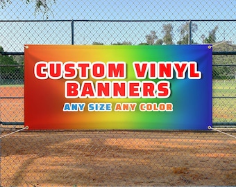 Custom Vinyl Banner - Personalized Sign with Image Upload - Durable, Weather-Resistant, Full-Color Printing - Ideal for Events, Parties