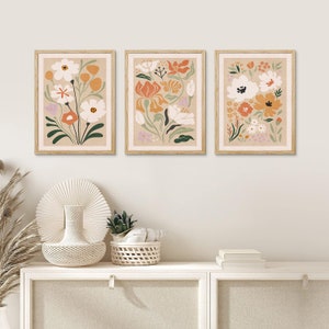 Boho Wall Art Prints, Mid Century Modern Minimalist Boho Wall Art ...