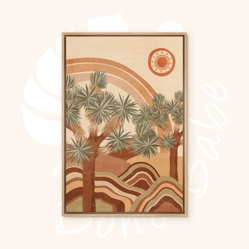 Rainbow Joshua Tree Art Print Abstract Desert Landscape Etsy