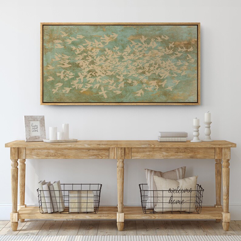 Framed Canvas Large Wall Art Prints Abstract Green Sarah Atkinson in