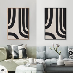 Framed Canvas Print Wall Art Black and Gray Geometric Spiral - Etsy