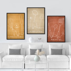 Kitchen Decor, Minimalist Wall Art, Mid-century Modern, Abstract ...