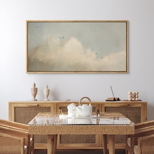 Framed Canvas Large Wall Art Prints Abstract Cloud Prints Horizontal Neutral Wall Art Living Room Wall Decor