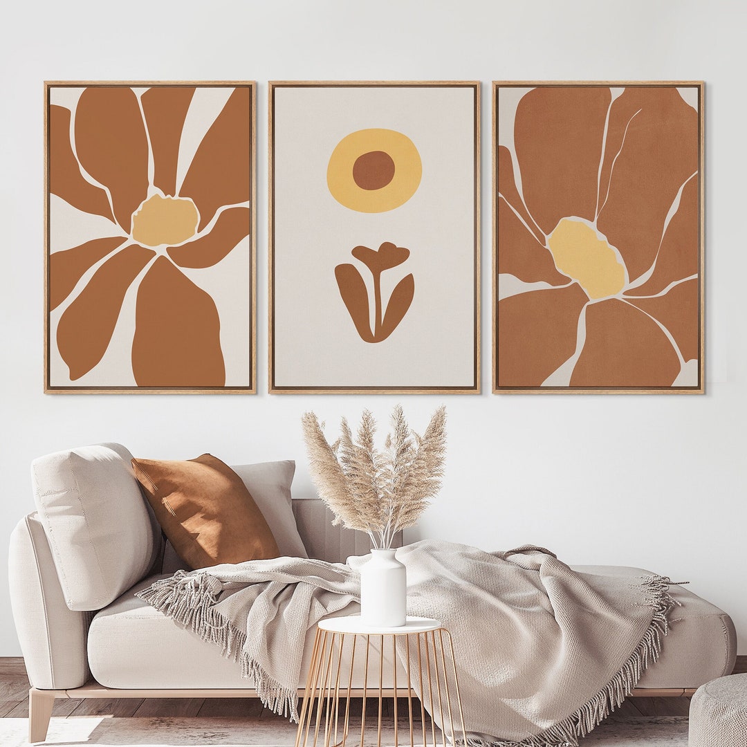 Framed Prints Wall Art Set of 3 Daisy Flower Sunflower Flower Market ...