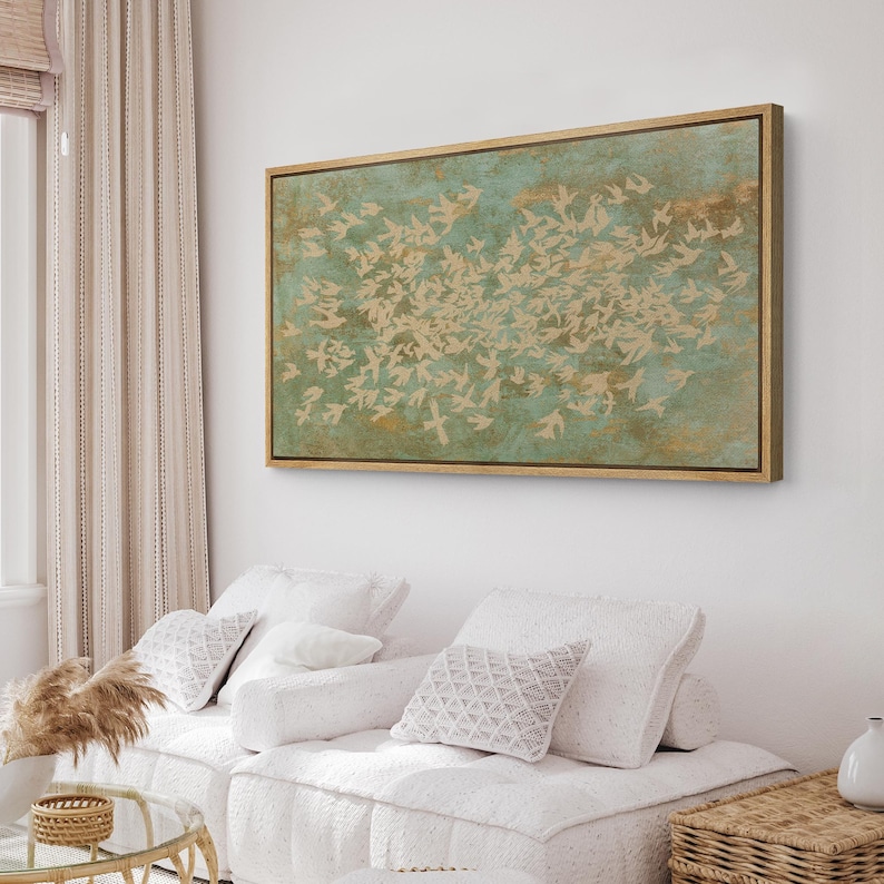 Framed Canvas Large Wall Art Prints Abstract Green Sarah Atkinson in