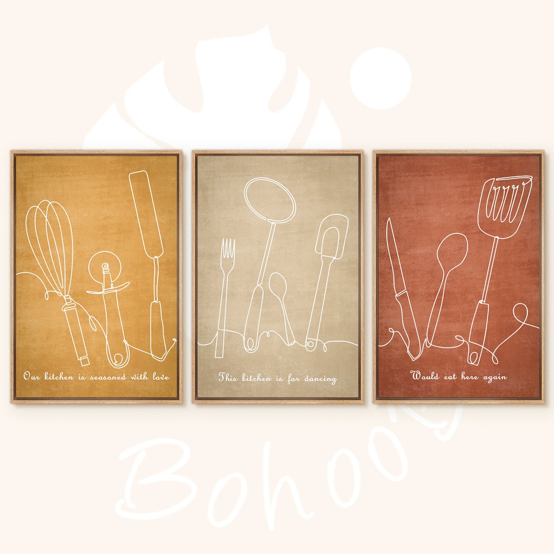 Kitchen Decor, Minimalist Wall Art, Midcentury Modern, Abstract