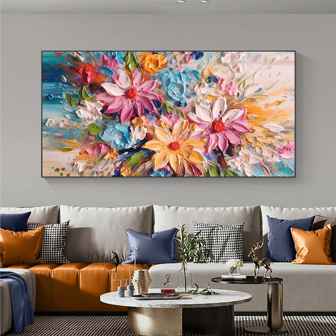 Large Abstract Colorful Oil Painting on Canvas Original - Etsy