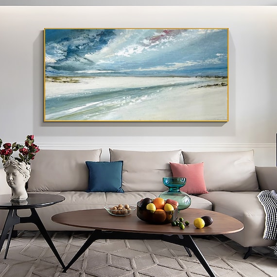 Large Original Colorful Painting on Canvas Abstract Waves Wall Art Heavy  Textured Artwork Modern Impasto Painting for Living Room | DROP OF WATER