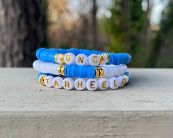 UNC Tarheels Stackable Bracelets