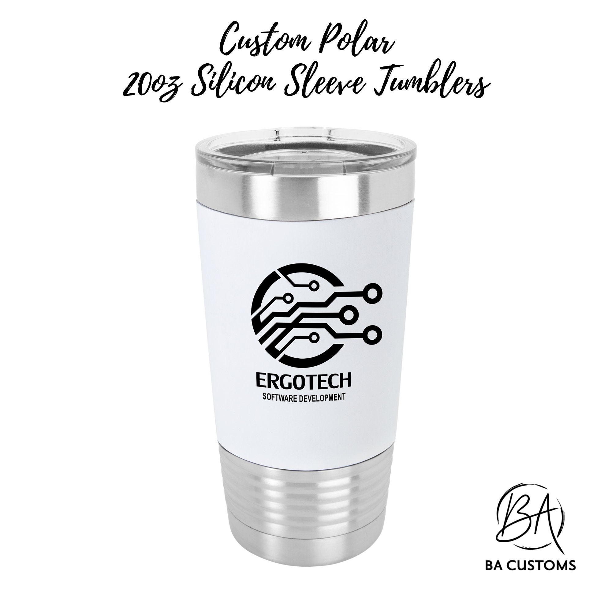 20oz Stainless Steel Tumblers with Removable Silicone Sleeve