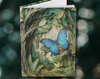 Blue Morpho Butterfly Forest Journal, Lined Hardcover