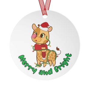 Christmas Ornament, Giraffe Christmas Ornament, Giraffe Lover Gift, Giraffe Gift, Giraffe Ornament, Giraffe Decor,  Free Shipping