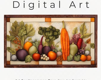 Farmhouse Kitchen Print, Vegetable Still Life (Digital Download)